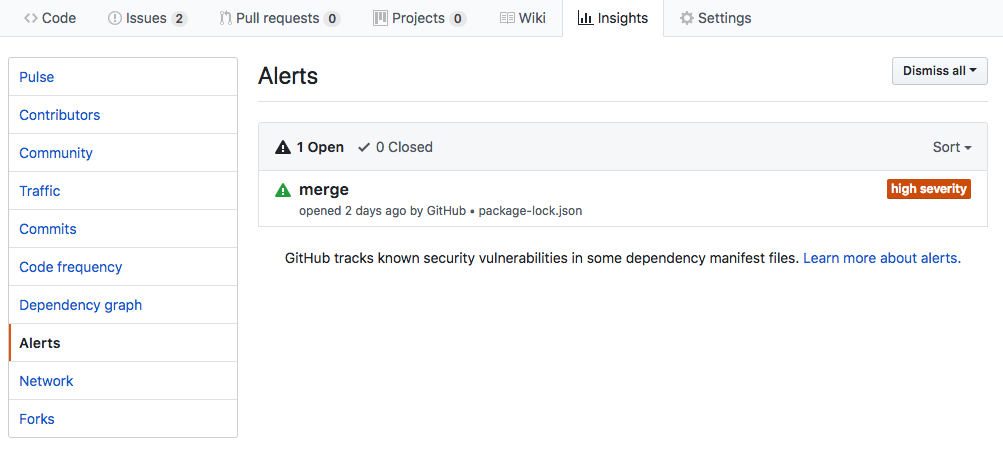 GitHub Repository Vulnerability Alert